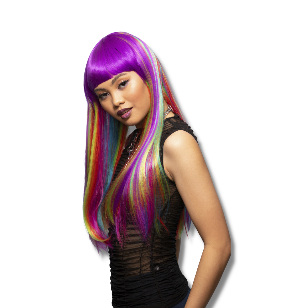 Downtown Diva® Wig - Vivid Rainbow™ - Image 3