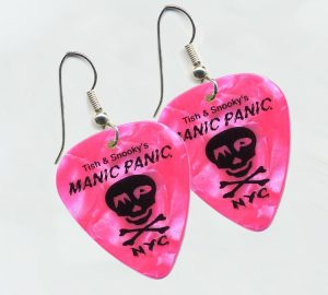 Guitar Pick Earrings with Skully design